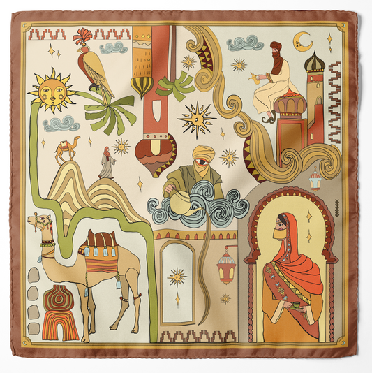 Arabian Nights (Golden)/ Silk scarf