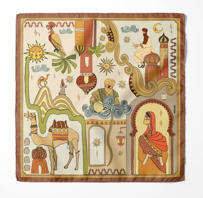 Arabian Nights (Golden)/ Silk scarf