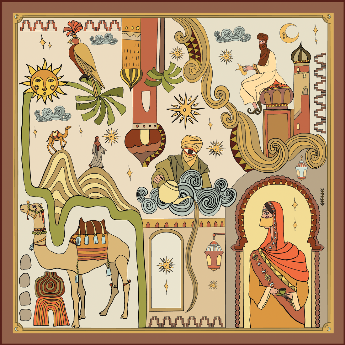 Arabian Nights (Gold)/ Shawl