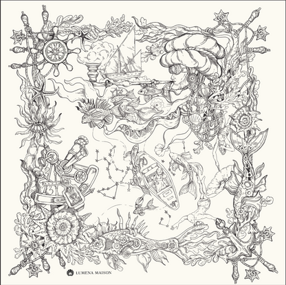 The Secrets of the Emirati Dhow (Ivory White and Charcol Black )/ Shawl