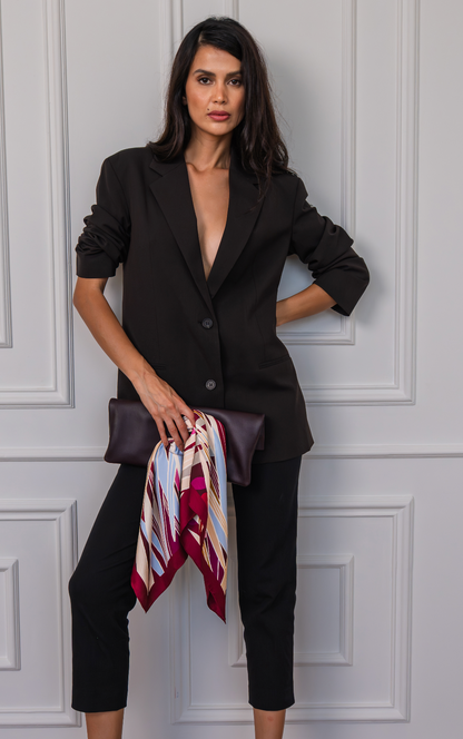 The Palm (Burgundy) / Silk scarf