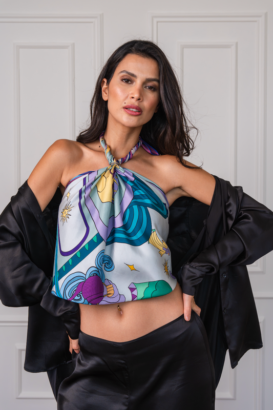 Arabian Nights ( Lavender Purple/ Vanilla Beige) / Silk scarf