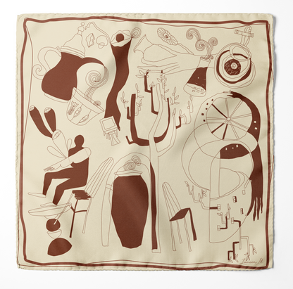 The Villa 515 (Mocha Brown)/ Silk Scarf