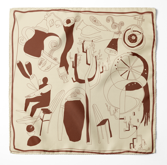 The Villa 515 (Mocha Brown)/ Silk Scarf