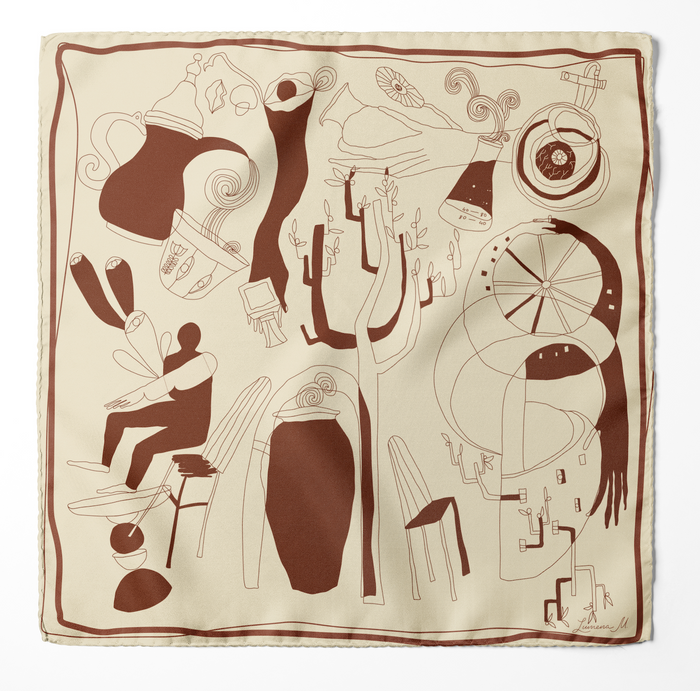 The Villa 515 (Mocha Brown)/ Silk Scarf