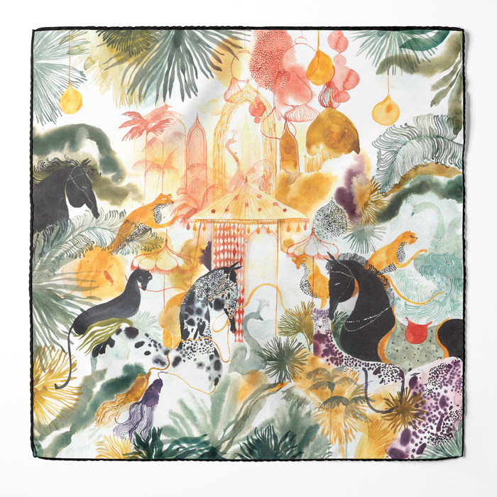 The Mystery of The Emirati Royal Gardens (Majestic Yellow)/ Silk Scarf