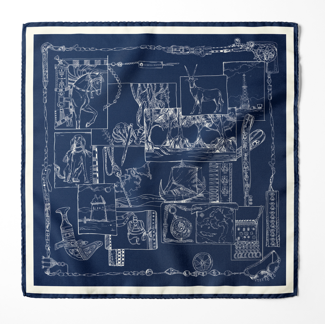 The Abu Dhabi Heritage (Heritage Blue)/ Silk Scarf