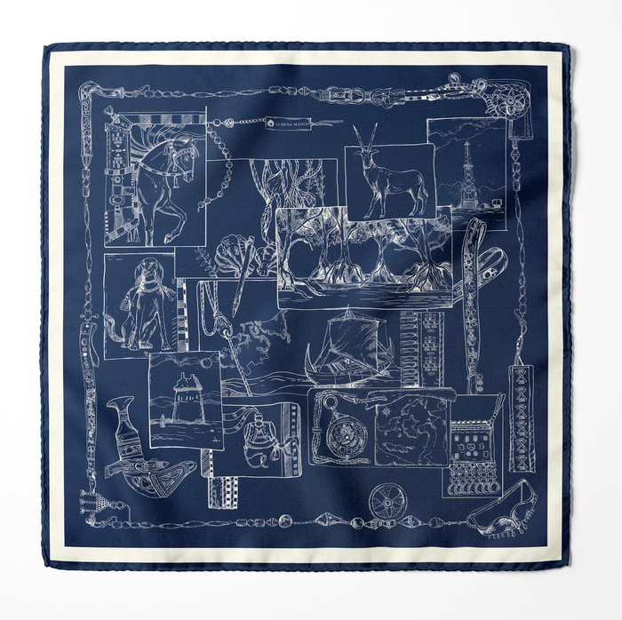 The Abu Dhabi Heritage (Heritage Blue)/ Silk Scarf