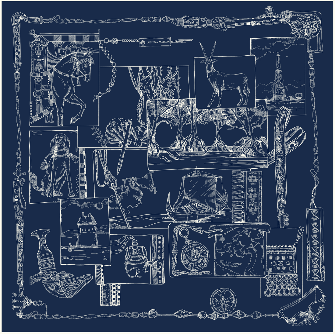 The Abu Dhabi Heritage (Heritage Blue)/ Shawl
