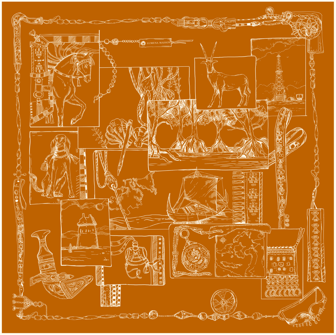 The Abu Dhabi Heritage (Heritage Orange)/ Shawl