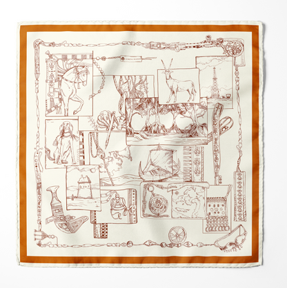 The Abu Dhabi Heritage  (Blue/Brown Reversible) / Pocket square 35