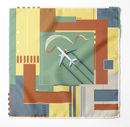 Peaceful Skies, Endless Horizons- UAE (Iron Gray Rust, Yellow)/ Silk Scarf