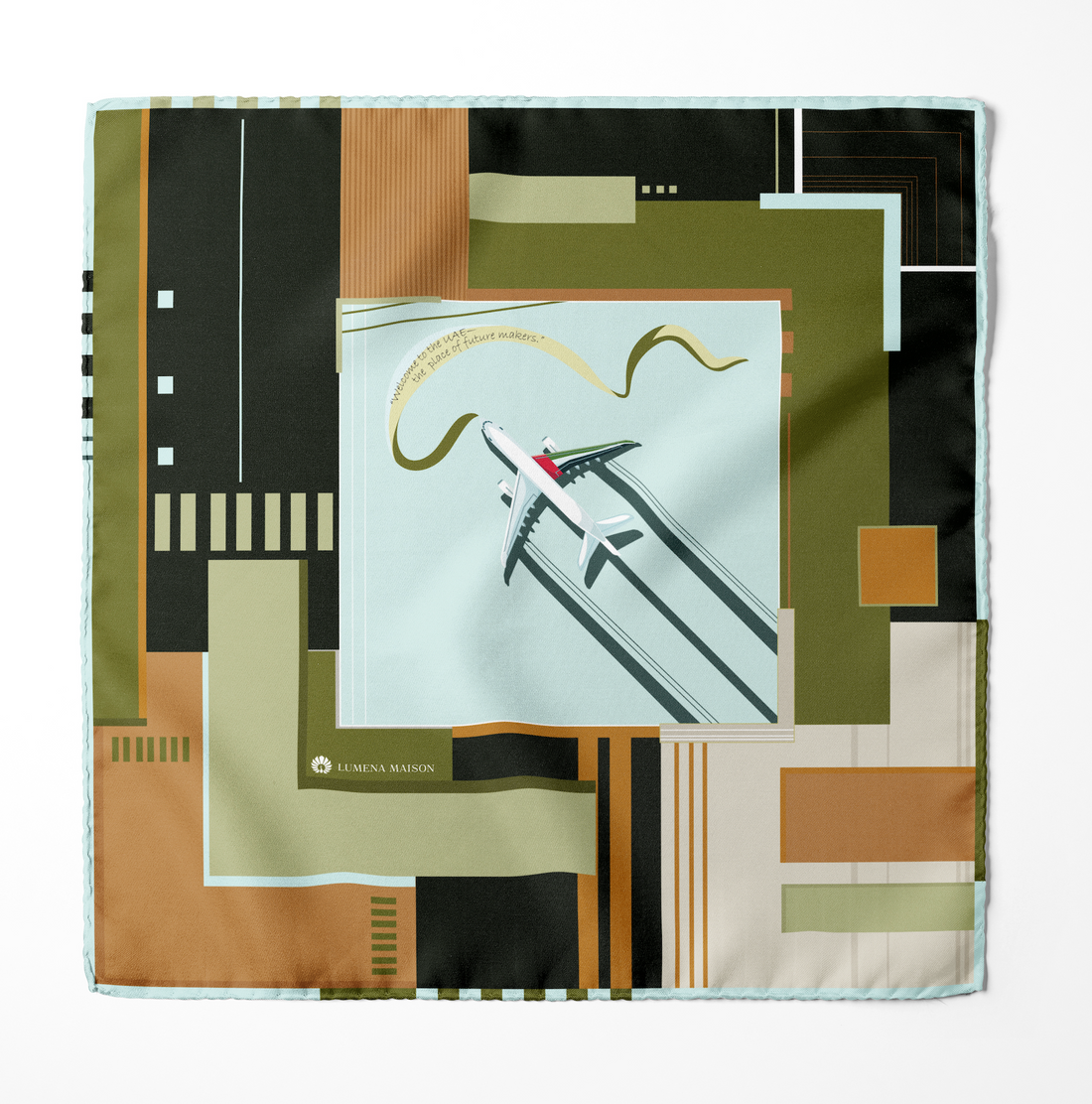 Peaceful Skies, Endless Horizons- UAE (Black Army)/ Pocket square 35
