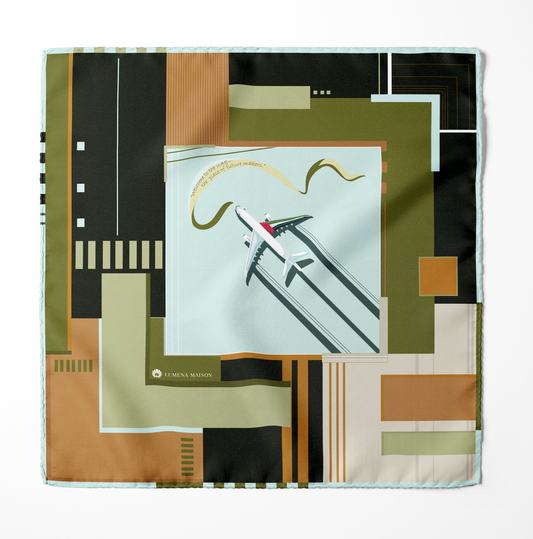 Peaceful Skies, Endless Horizons- UAE (Black Army)/ Pocket square 35