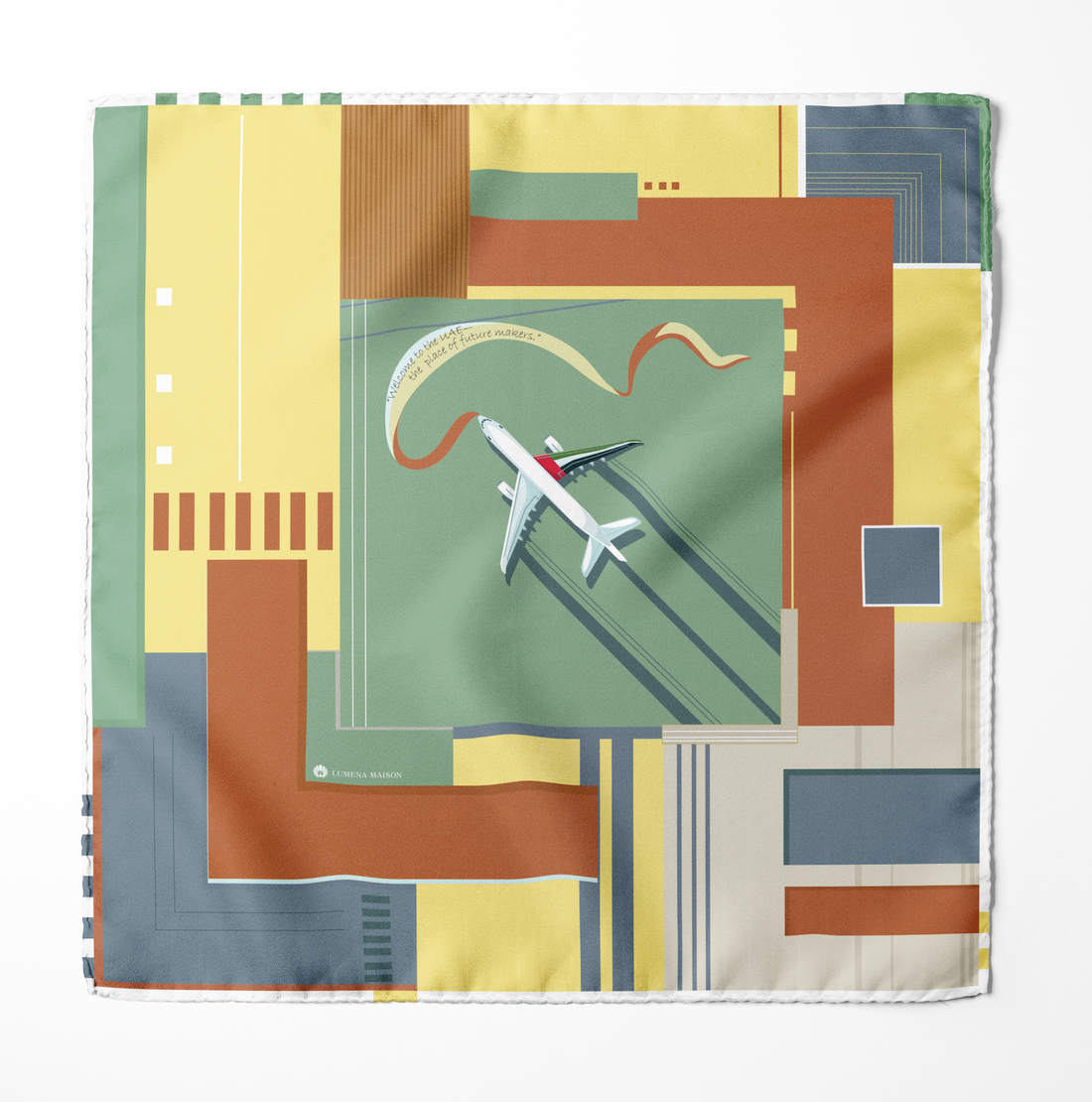 Peaceful Skies, Endless Horizons- UAE (Iron Gray Rust)/ Pocket square 35