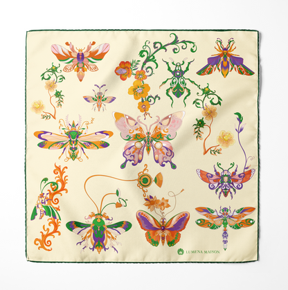 The Study of UAE Insects (Forest Green) / Pocket square 35