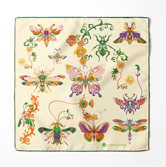 The Study of UAE Insects (Forest Green) / Pocket square 35