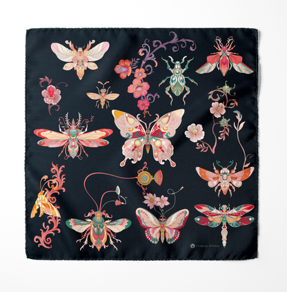 The Study of UAE Insects (Black) / Pocket square 35