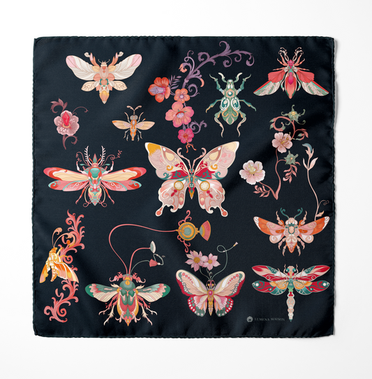 The Study of UAE Insects (Black) / Pocket square 35