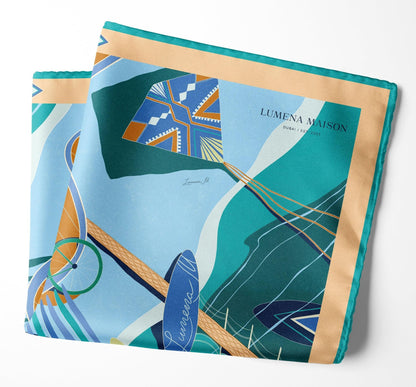 The Dubai Kite beach (Frosty Green) / Pocket square 35 - Lumena Maison