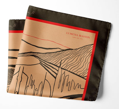 The Dubai skyline (Espresso Brown) / Pocket square 35 - Lumena Maison