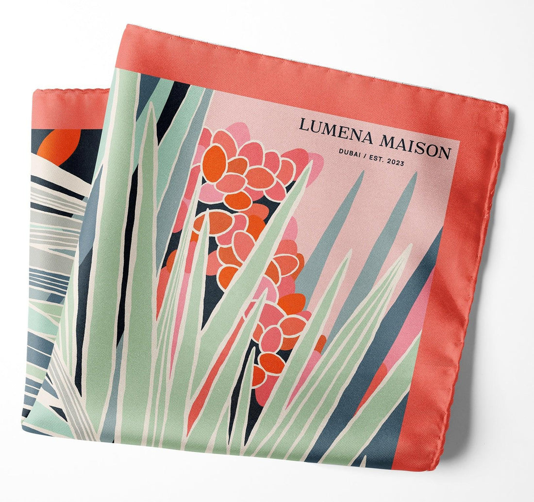 The Palm / Pocket square 35 - Lumena Maison