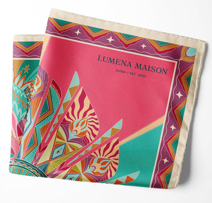 Life "Hayeti" (Pink) / Pocket square 35 - Lumena Maison