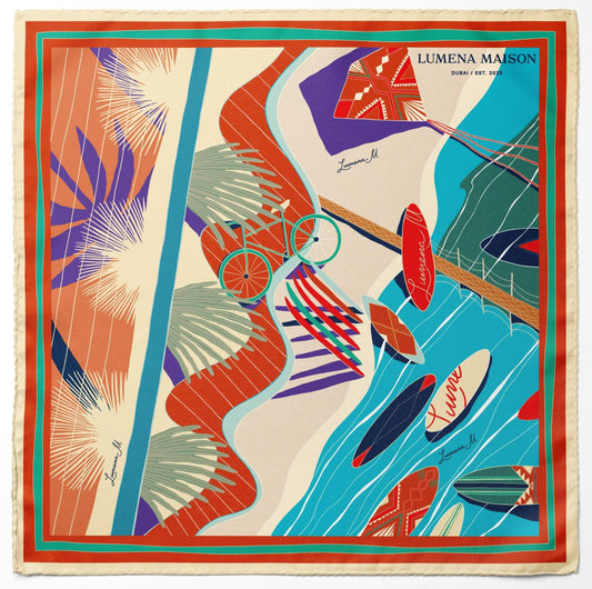 The Dubai Kite beach (Brick Orange) / Silk scarf