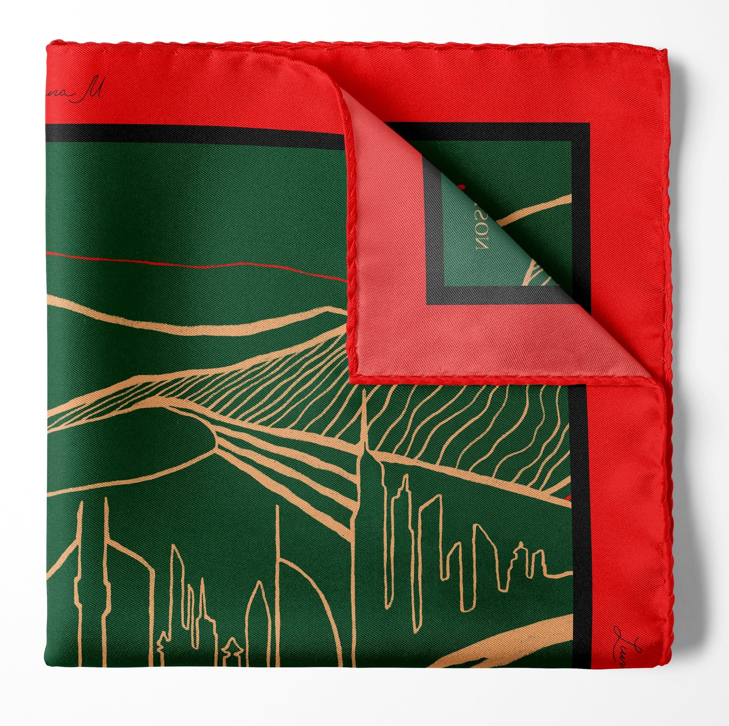 The Dubai skyline (Emerald Green) / Pocket square 35