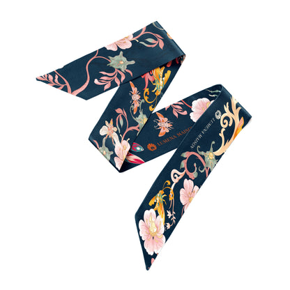 The Study of UAE Insects (Black)/ Twilly Silk Scarf