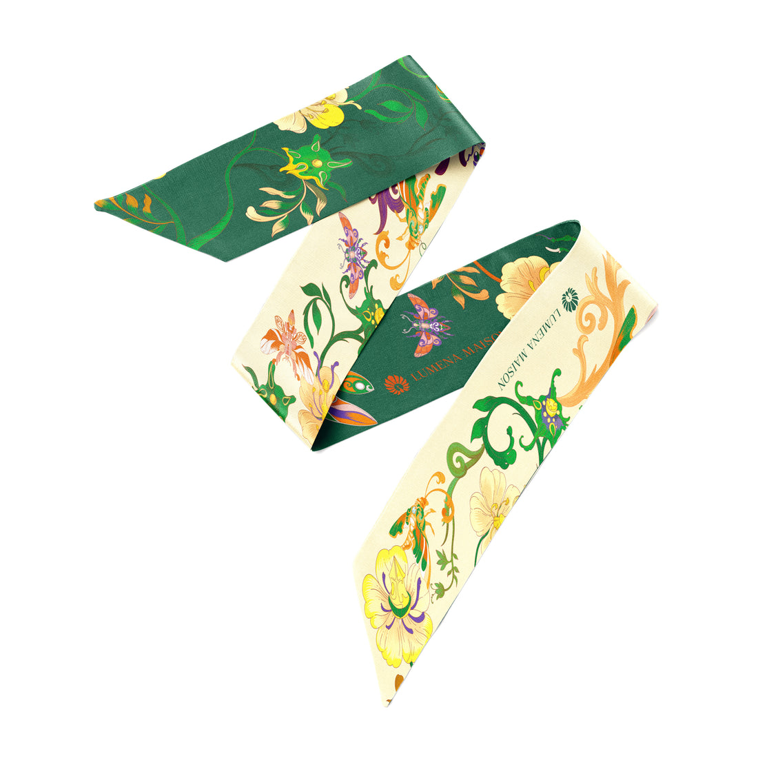 The Study of UAE Insects (Forest Green)/ Twilly Silk Scarf