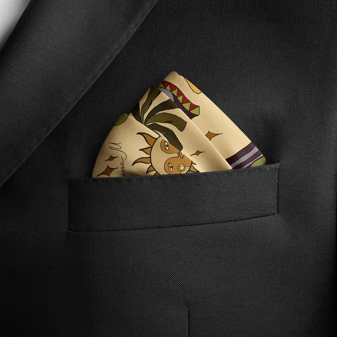 Arabian Nights ( Red/ Warm Beige)/ Pocket square 35