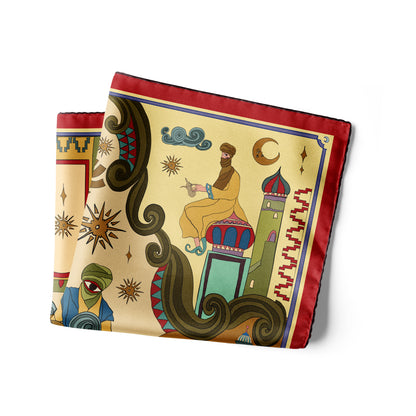 Arabian Nights ( Red/ Warm Beige)/ Pocket square 35