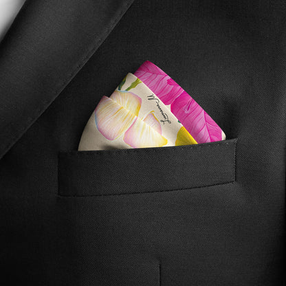 UAE Botanicals (Milky White) / Pocket square 35 - Lumena Maison