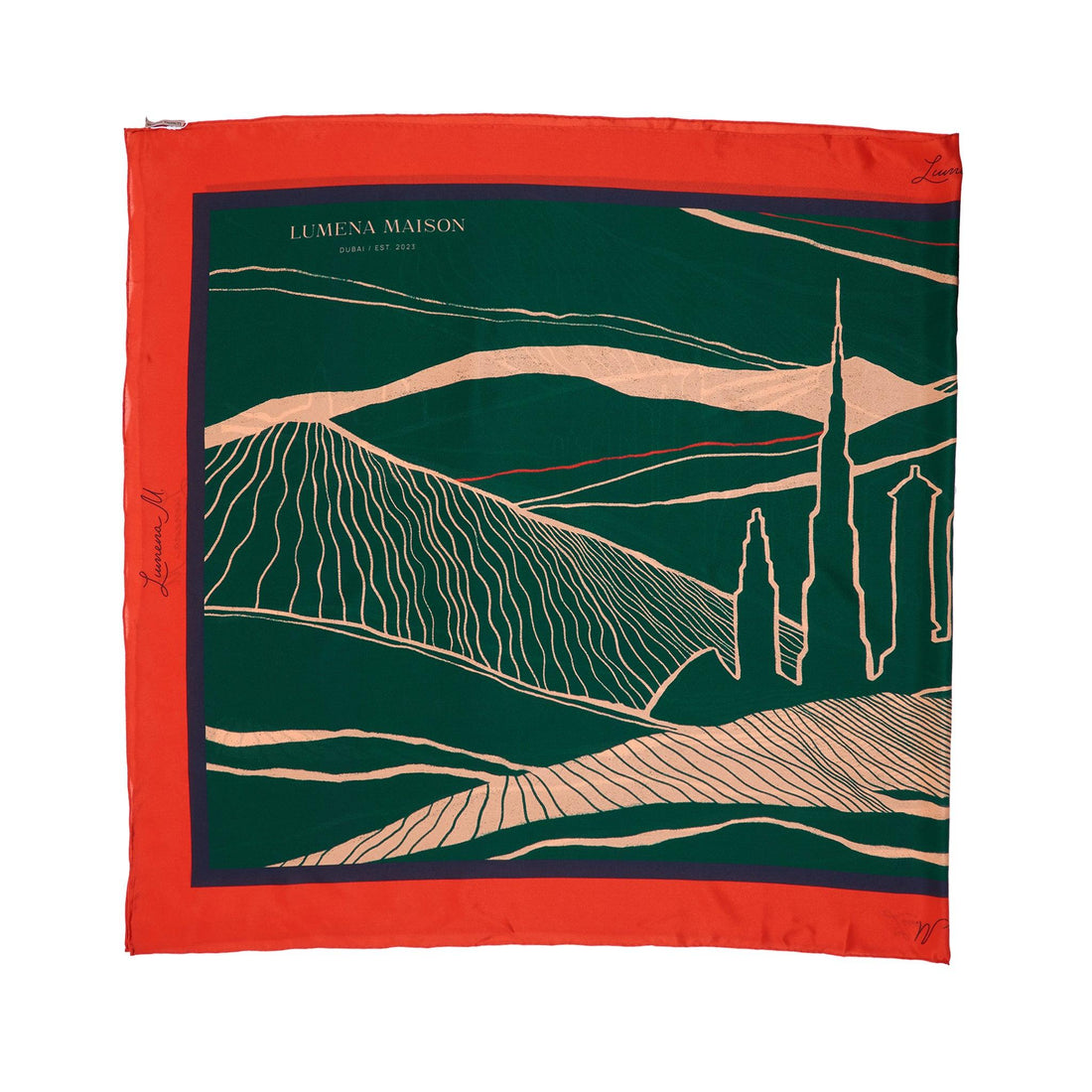 The Dubai skyline (Emerald Green) / Pareo - Lumena Maison