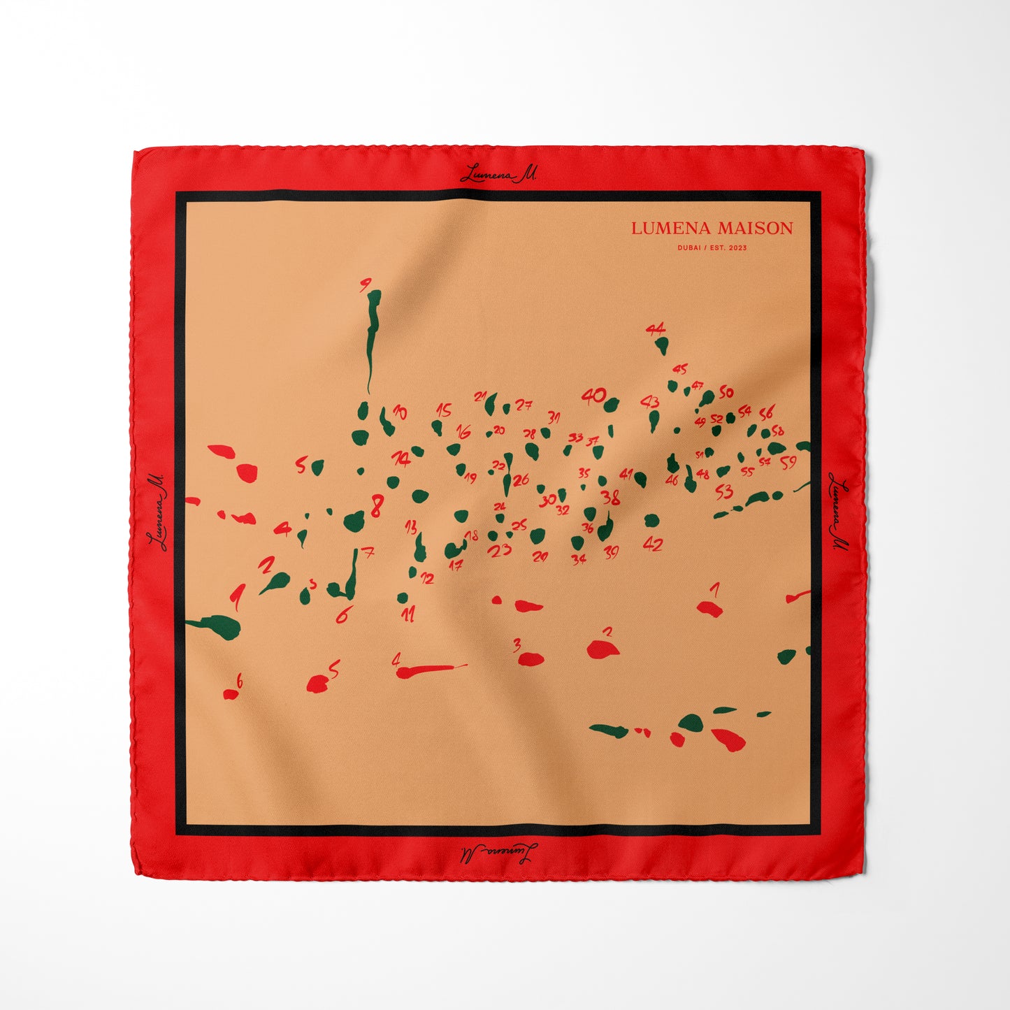 The Dubai skyline (100cm x 100cm) & Connect the dots (50cm x 50cm) (Emerald Green) / Duo set