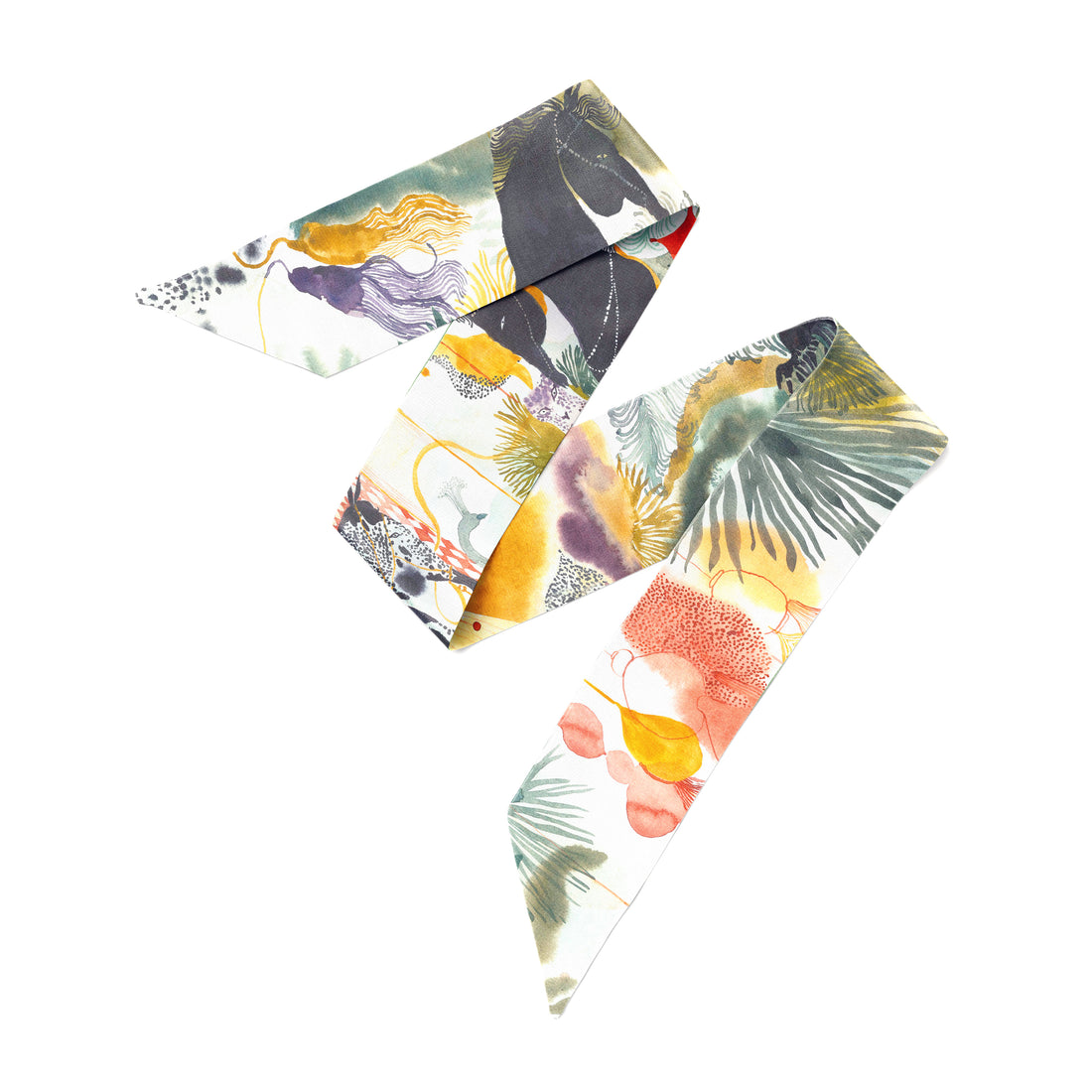 The Mystery of The Emirati Royal Gardens (Majestic Yellow)/ Twilly Silk Scarf